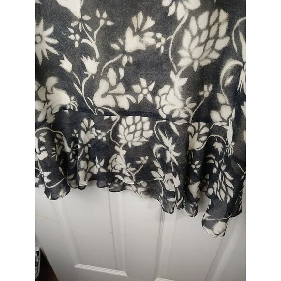 Linea Women's M Babydoll Blouse Semi Sheer Oversized Flare Sleeve - Picture 5 of 10